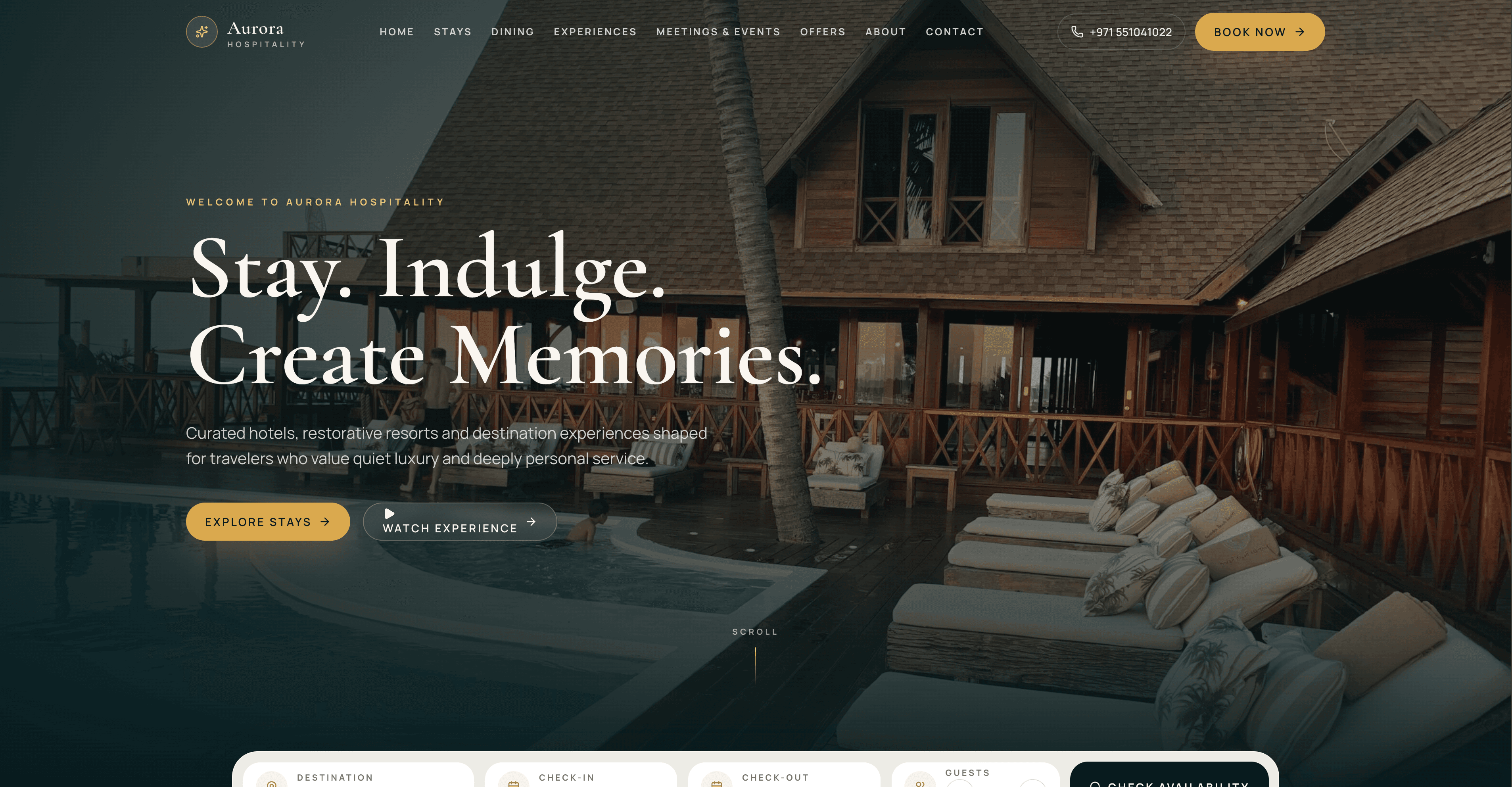 Aurora Hospitality Hospitality Website Development