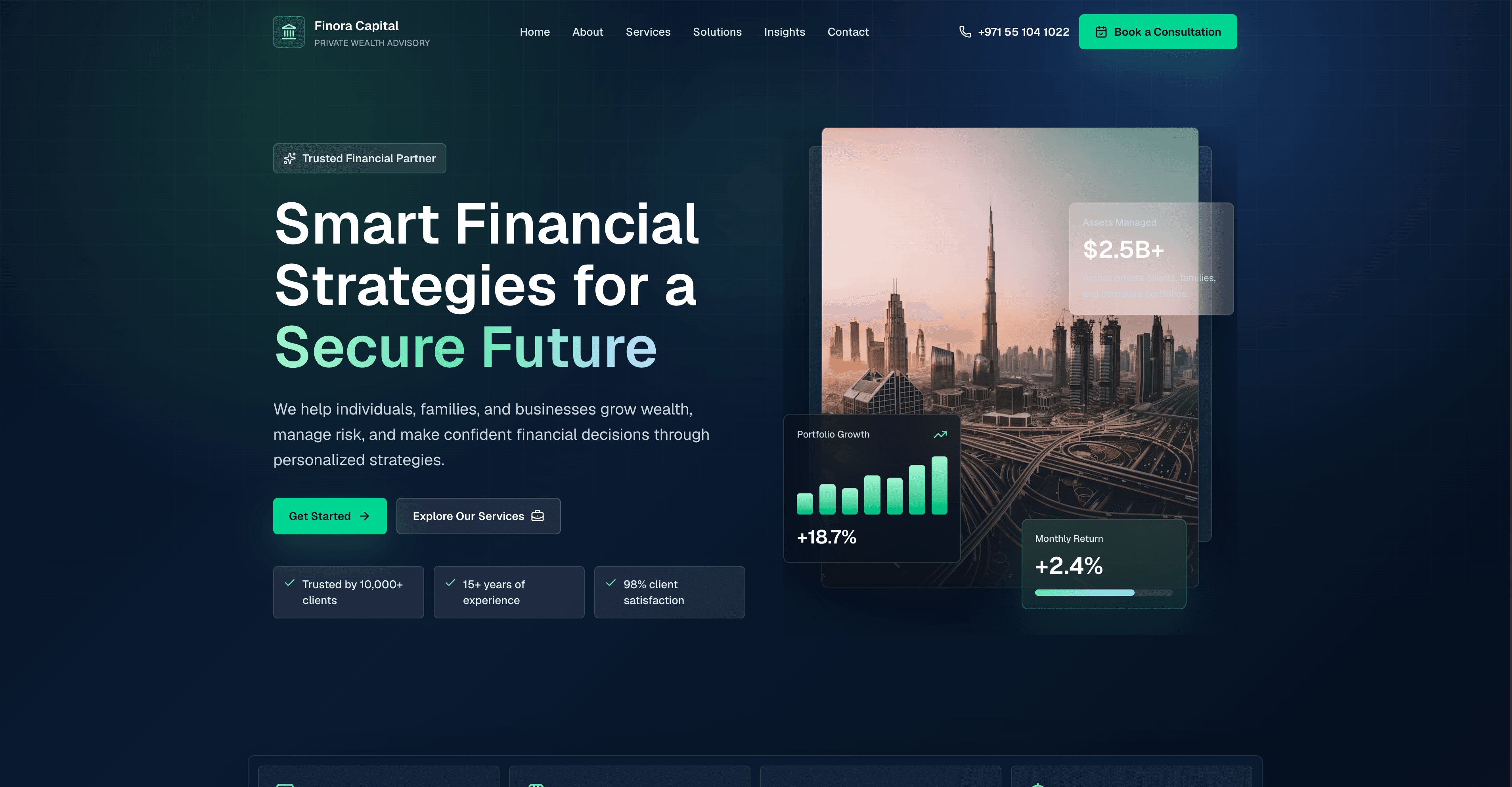 Finora Capital Financial Advisory Website